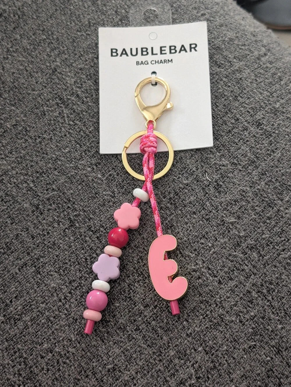 BaubleBar Initial Key Ring Bag Charm